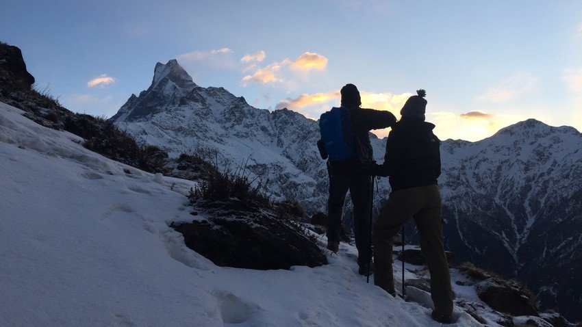 Trekking in Nepal during winter time