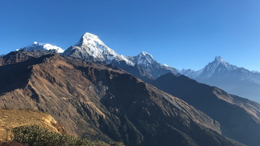 Annapurna mountains view from Mulde View Point